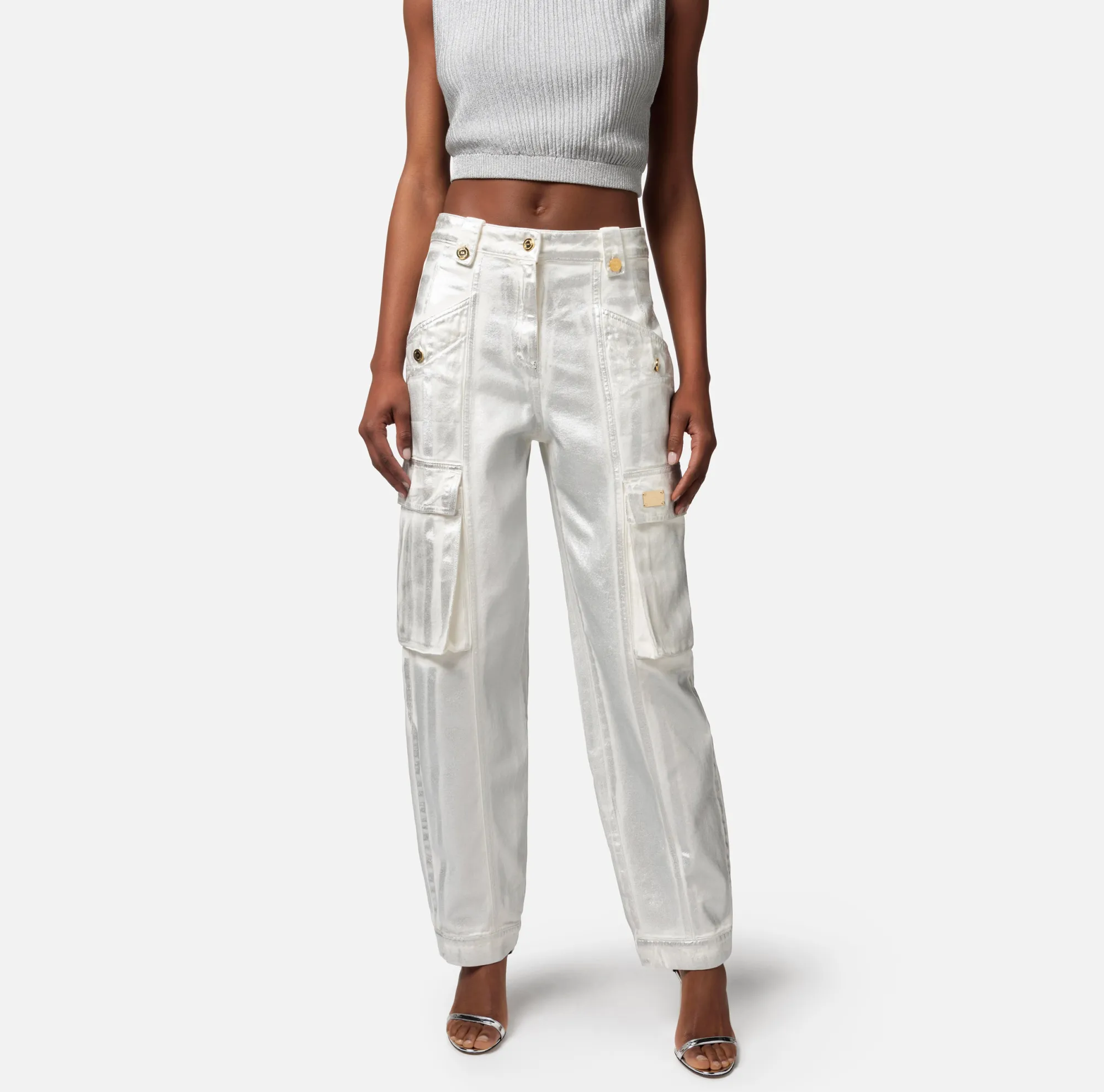 Elisabetta Franchi Jeans Cargo Laminato^ Jeans