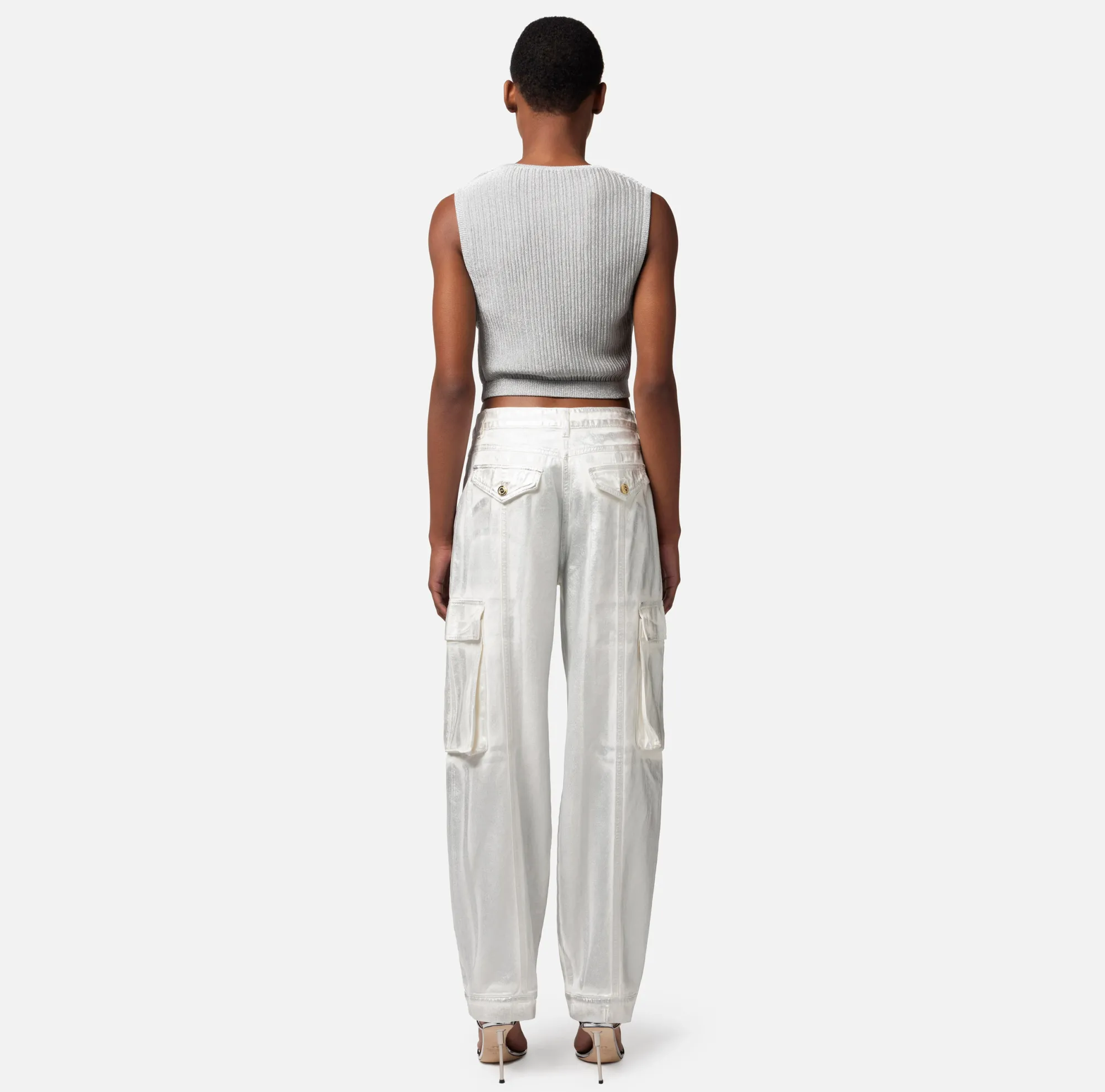 Elisabetta Franchi Jeans Cargo Laminato^ Jeans