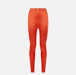 Elisabetta Franchi Leggings In Lycra Con Placca Logo^ Pantaloni E Shorts