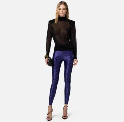 Elisabetta Franchi Leggings In Lycra Stampa Logo^ Pantaloni E Shorts