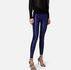 Elisabetta Franchi Leggings In Lycra Stampa Logo^ Pantaloni E Shorts
