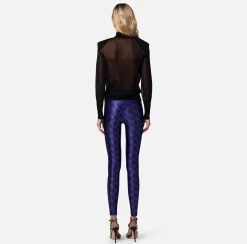 Elisabetta Franchi Leggings In Lycra Stampa Logo^ Pantaloni E Shorts