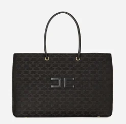 Elisabetta Franchi Madame Monogram Shopper Con Logo^ Borse A Spalla