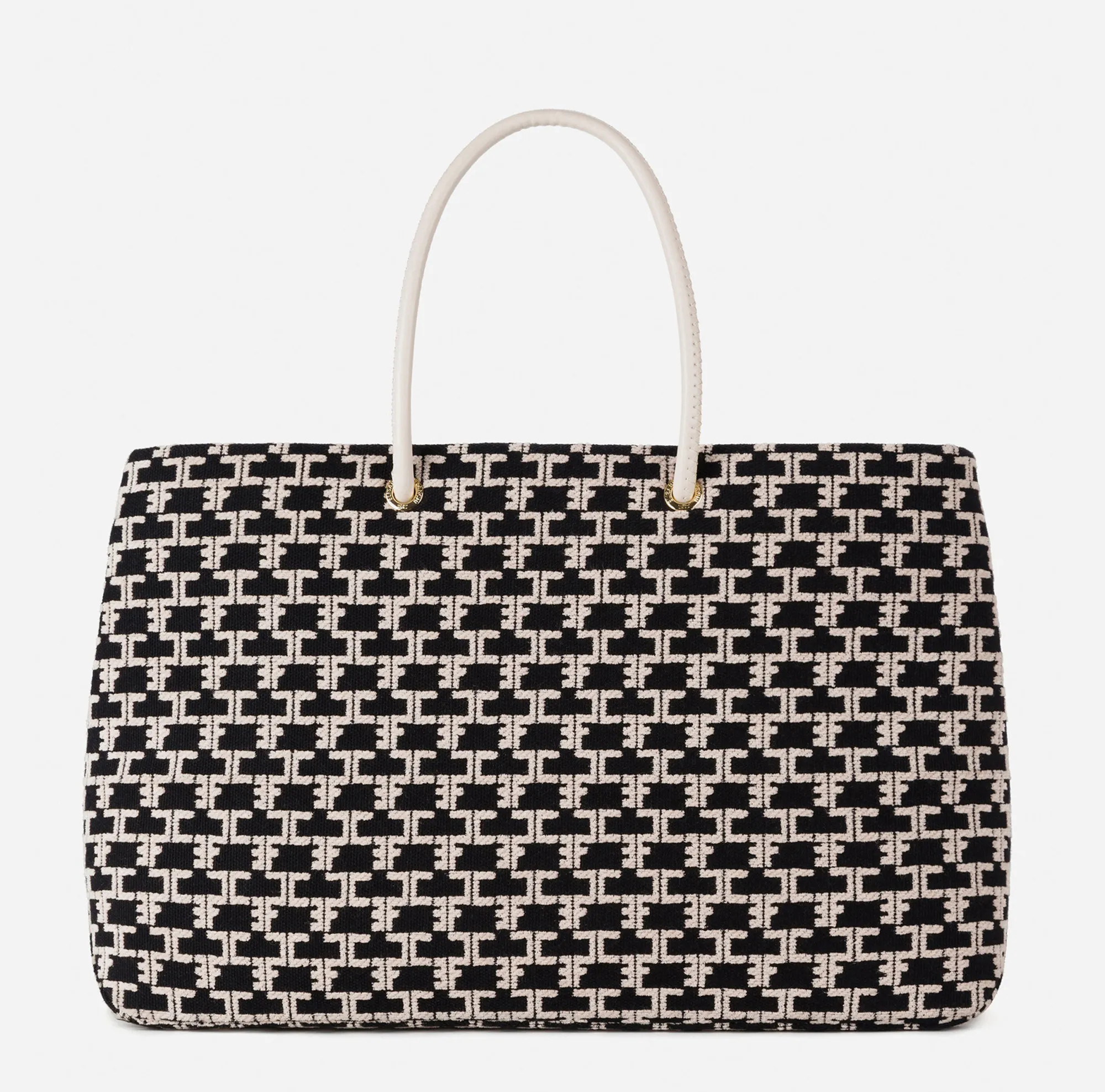 Elisabetta Franchi Madame Monogram Shopper Con Logo^ Borse A Spalla