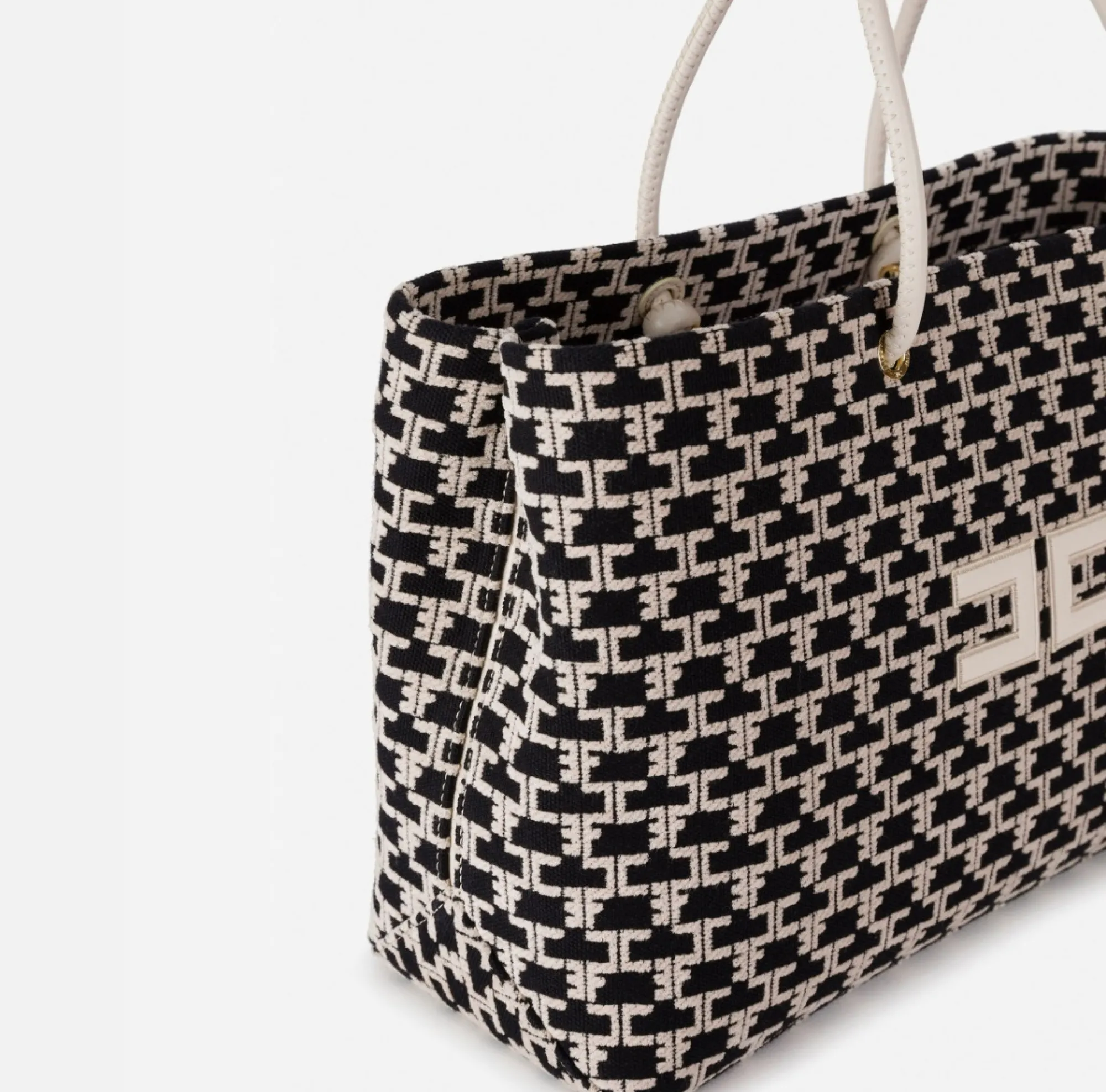 Elisabetta Franchi Madame Monogram Shopper Con Logo^ Borse A Spalla