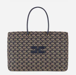 Elisabetta Franchi Madame Monogram Shopper Con Logo^ Borse A Spalla