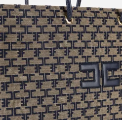 Elisabetta Franchi Madame Monogram Shopper Con Logo^ Borse A Spalla