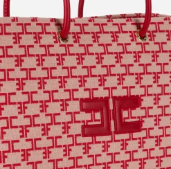 Elisabetta Franchi Madame Monogram Shopper Con Logo^ Borse A Spalla