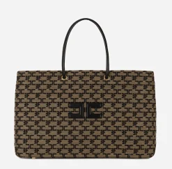 Elisabetta Franchi Madame Monogram Shopper Con Logo^ Borse A Spalla