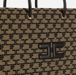 Elisabetta Franchi Madame Monogram Shopper Con Logo^ Borse A Spalla