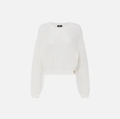 Elisabetta Franchi Maglia In Cotone Punto Rete^ Maglieria E Felpe