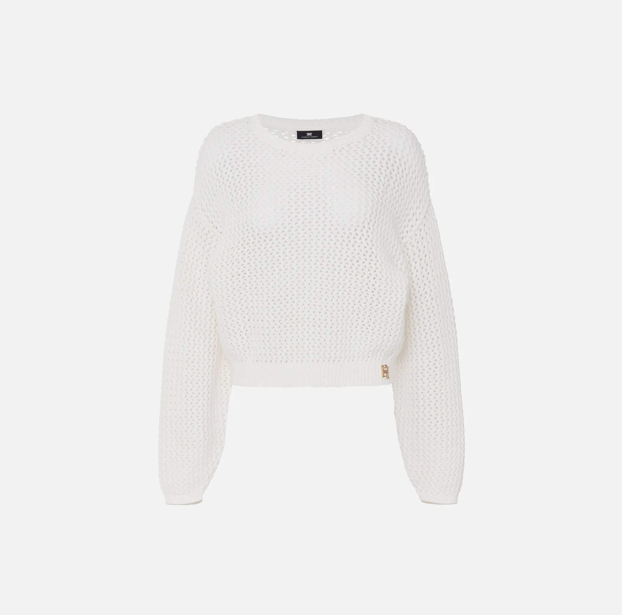 Elisabetta Franchi Maglia In Cotone Punto Rete^ Maglieria E Felpe