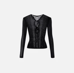 Elisabetta Franchi Maglia In Viscosa A Coste Con Allacciatura Criss Cross^ Maglieria E Felpe
