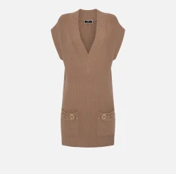 Elisabetta Franchi Miniabito Boxy In Viscosa Con Cinturini Sulle Tasche^ Abiti