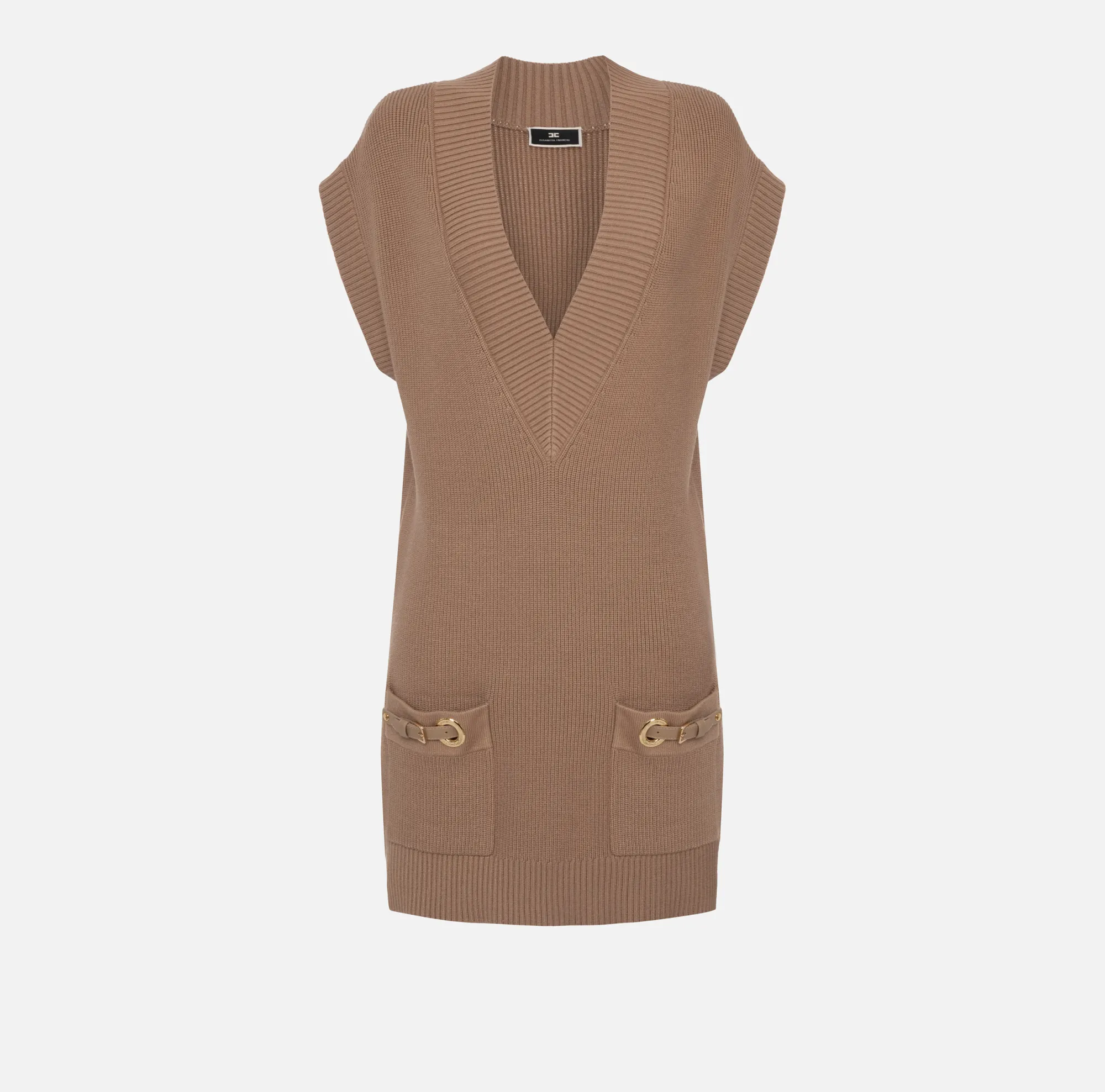 Elisabetta Franchi Miniabito Boxy In Viscosa Con Cinturini Sulle Tasche^ Abiti