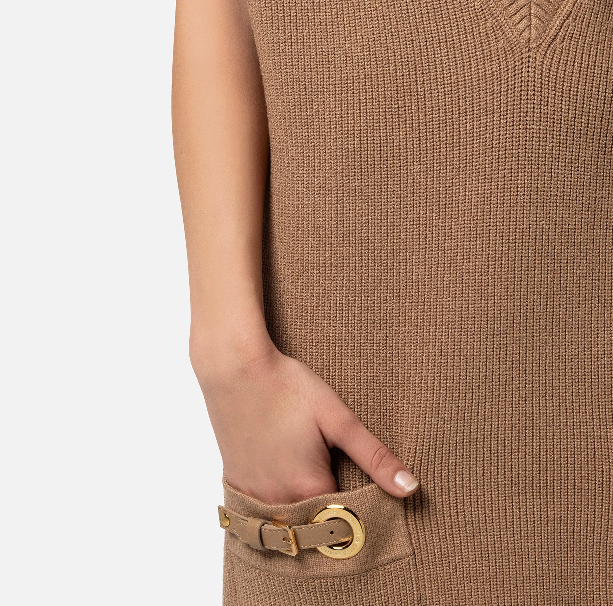 Elisabetta Franchi Miniabito Boxy In Viscosa Con Cinturini Sulle Tasche^ Abiti