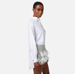 Elisabetta Franchi Miniabito Camicia Con Gonna In Crepe Ricamato^ Abiti