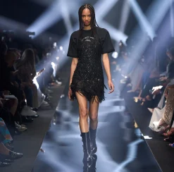 Elisabetta Franchi Miniabito Con Paillettes E Frange^ Abiti