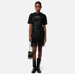 Elisabetta Franchi Miniabito Con Paillettes E Frange^ Abiti