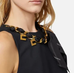 Elisabetta Franchi Miniabito In Crepe Stretch Con Foulard Sullo Scollo^ Abiti