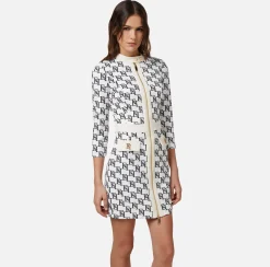 Elisabetta Franchi Miniabito In Crepe Stretch Con Stampa Logo^ Abiti