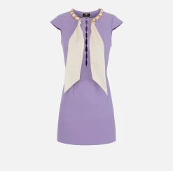 Elisabetta Franchi Miniabito In Crepe Stretch Con Foulard Sullo Scollo^ Abiti