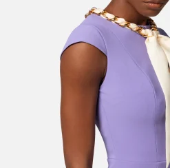 Elisabetta Franchi Miniabito In Crepe Stretch Con Foulard Sullo Scollo^ Abiti