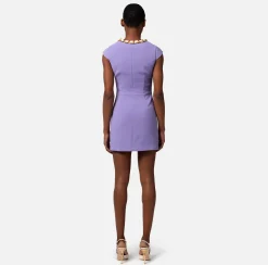 Elisabetta Franchi Miniabito In Crepe Stretch Con Foulard Sullo Scollo^ Abiti