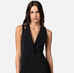 Elisabetta Franchi Miniabito In Crepe Stretch Con Patte^ Abiti