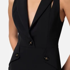 Elisabetta Franchi Miniabito In Crepe Stretch Con Patte^ Abiti
