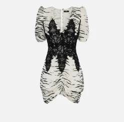 Elisabetta Franchi Miniabito In Georgette Di Viscosa Stampa Animalier^ Abiti