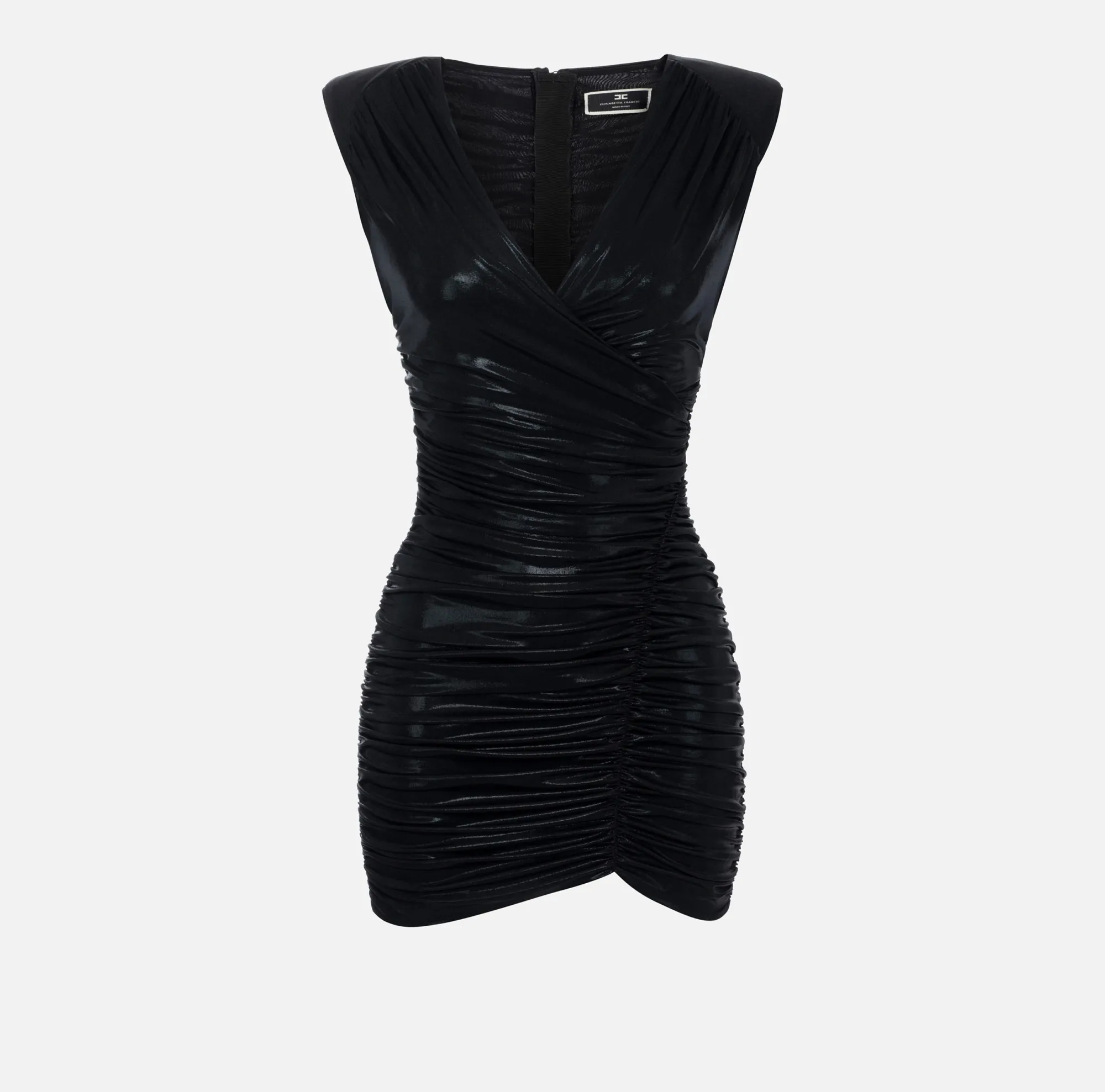 Elisabetta Franchi Miniabito In Jersey Metallico Drappeggiato^ Abiti