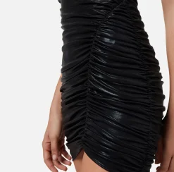 Elisabetta Franchi Miniabito In Jersey Metallico Drappeggiato^ Abiti