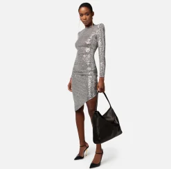 Elisabetta Franchi Miniabito In Paillettes Con Gonna Asimmetrica^ Abiti