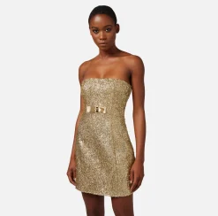 Elisabetta Franchi Miniabito In Tweed Lurex Con Fiocco^ Abiti