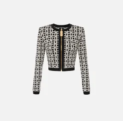 Elisabetta Franchi Mini Cardigan In Viscosa Jacquard^ Maglieria E Felpe