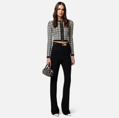 Elisabetta Franchi Mini Cardigan In Viscosa Jacquard^ Maglieria E Felpe