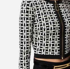 Elisabetta Franchi Mini Cardigan In Viscosa Jacquard^ Maglieria E Felpe