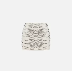 Elisabetta Franchi Minigonna In Crepe Con Ricamo Animalier^ Gonne