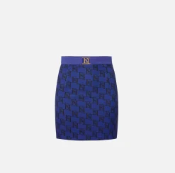 Elisabetta Franchi Minigonna In Crepe Stretch Stampa Logo^ Gonne