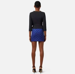 Elisabetta Franchi Minigonna In Crepe Stretch Stampa Logo^ Gonne