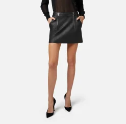Elisabetta Franchi Minigonna In Pelle Con Zip^ Gonne