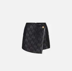 Elisabetta Franchi Minigonna In Rafia Jacquard Con Logo Lurex^ Gonne