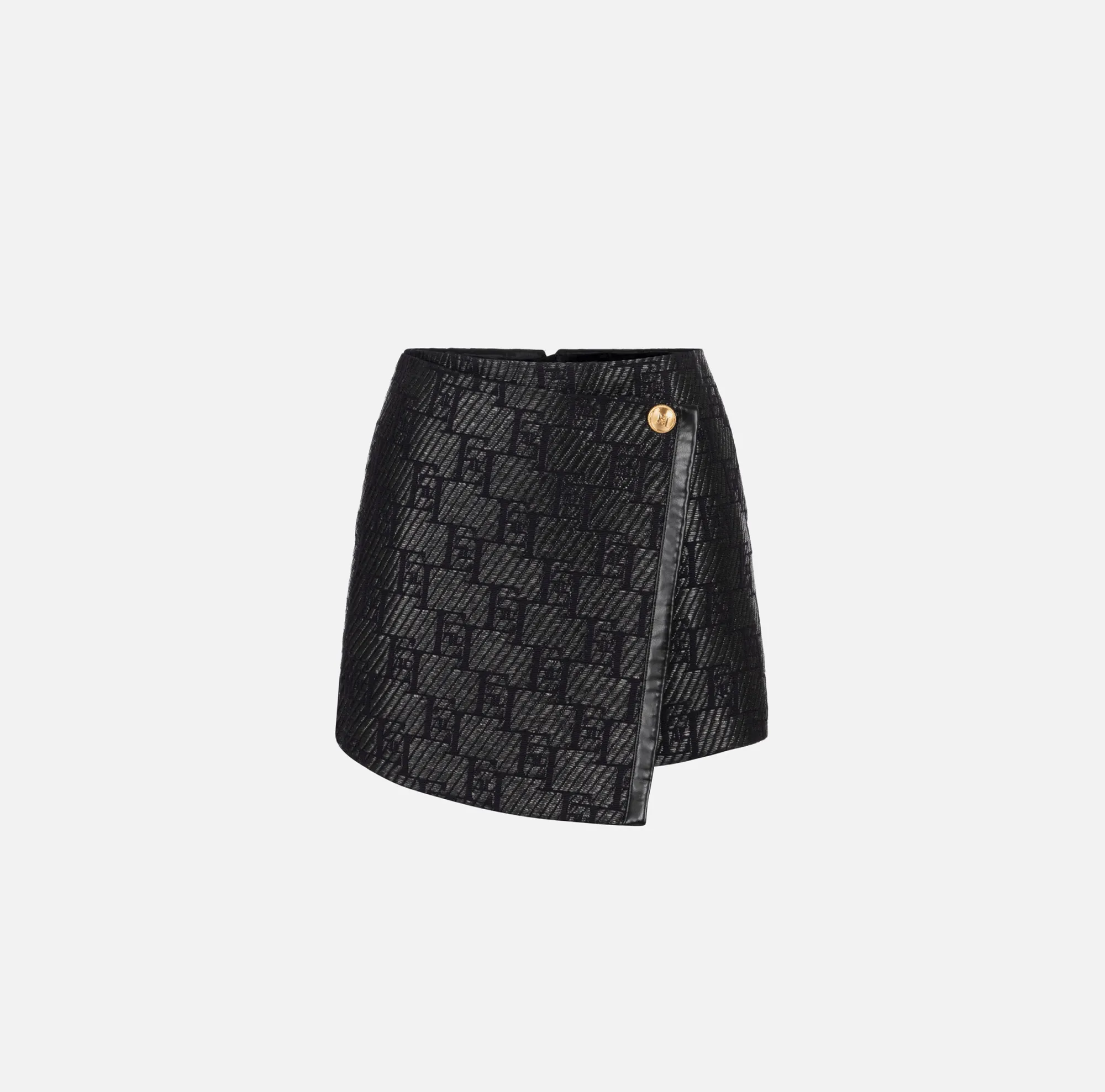 Elisabetta Franchi Minigonna In Rafia Jacquard Con Logo Lurex^ Gonne
