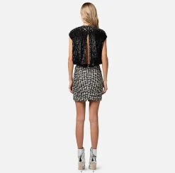 Elisabetta Franchi Minigonna In Raso Stampato Drappeggiata^ Gonne