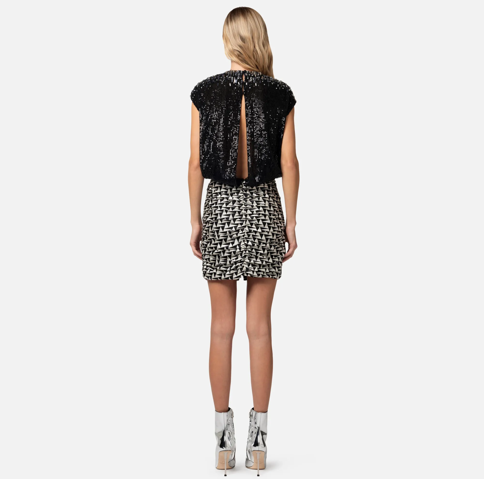 Elisabetta Franchi Minigonna In Raso Stampato Drappeggiata^ Gonne