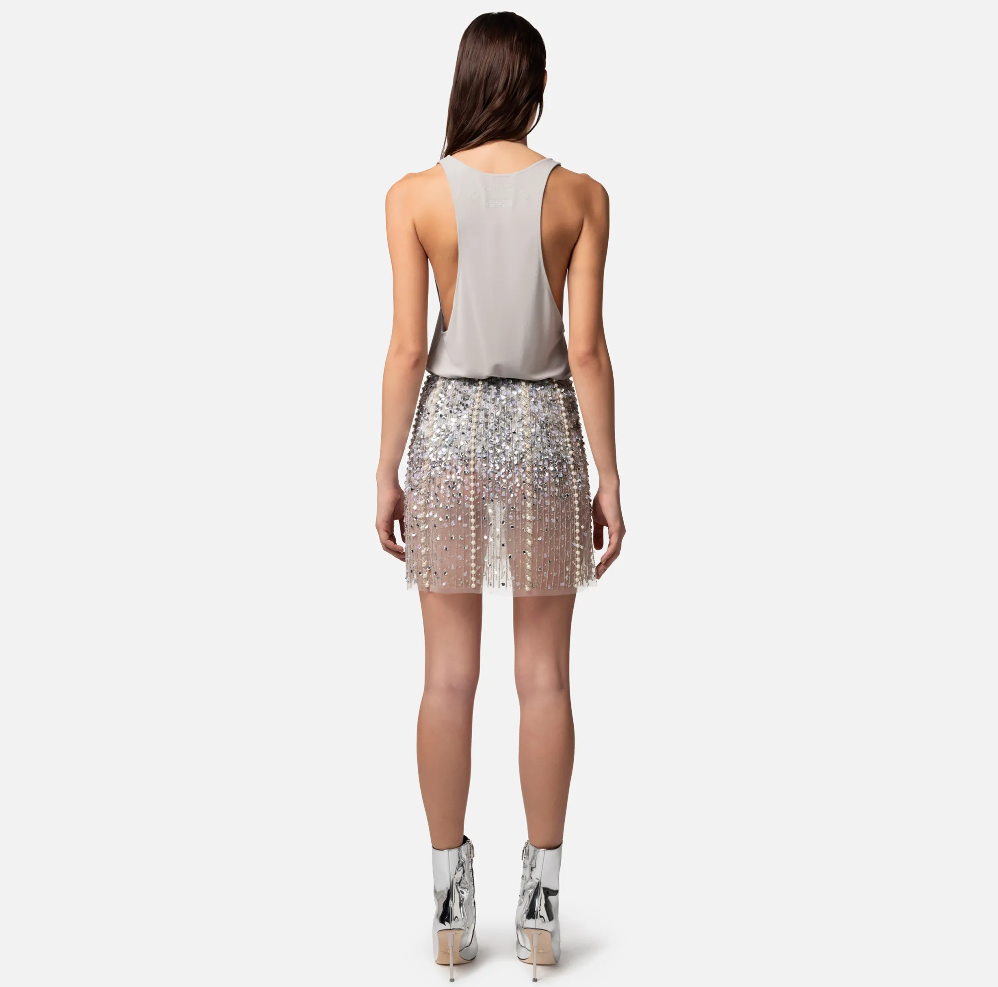 Elisabetta Franchi Minigonna In Tulle Ricamato^ Gonne
