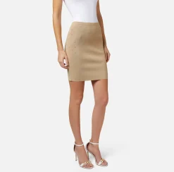Elisabetta Franchi Minigonna In Viscosa Con Lettering In Strass^ Gonne
