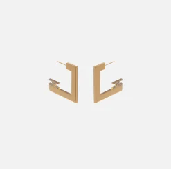 Elisabetta Franchi Orecchini Doppio Logo Geometrico^ Mostra Tutti