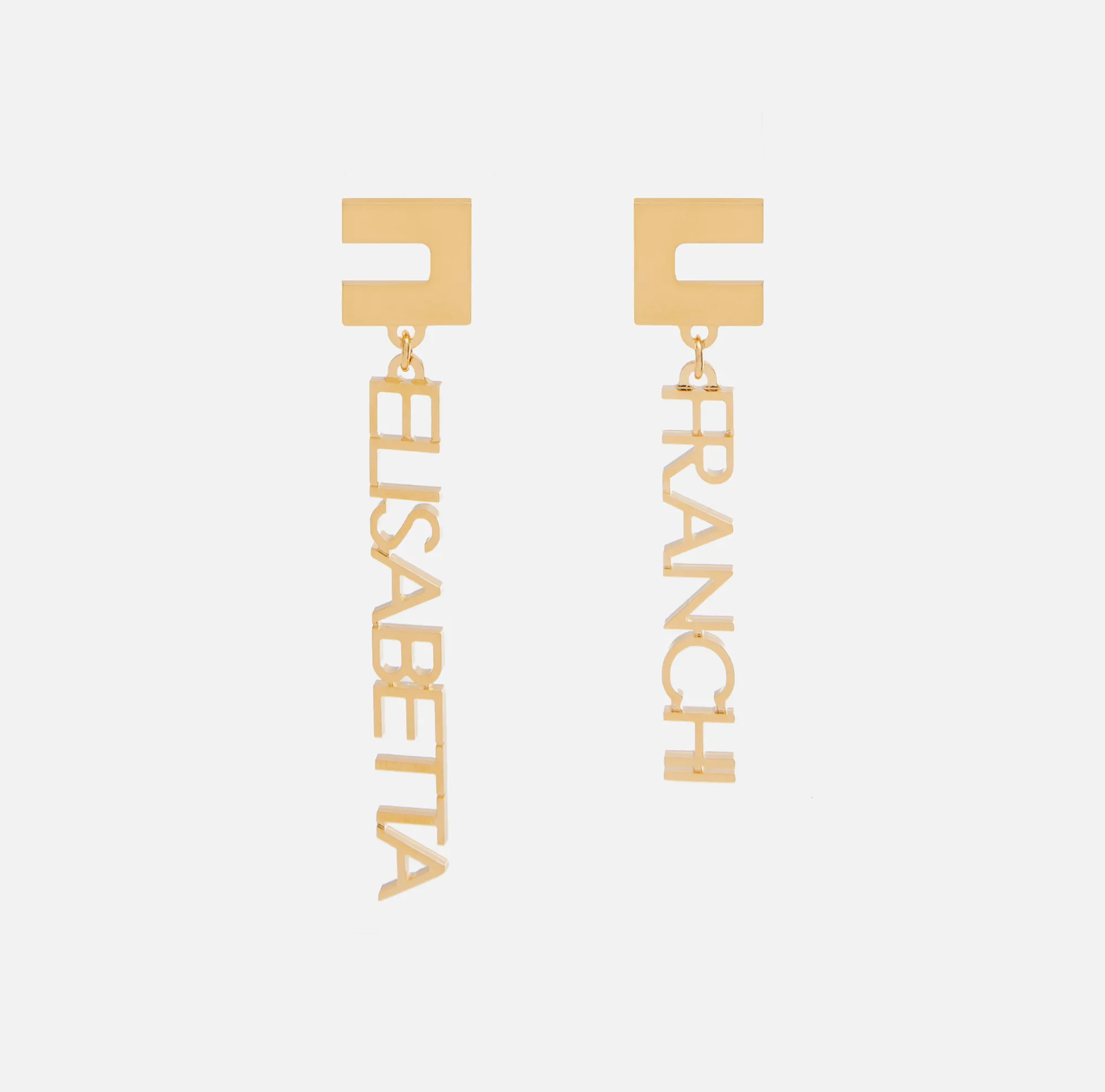 Elisabetta Franchi Orecchini Logo Con Lettering Pendente^ Mostra Tutti